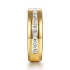 Gabriel & Co. Liane - 14K Yellow Gold Channel Setting Princess Cut Diamond Anniversary Band - 0.65 ct