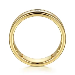 Gabriel & Co. Liane - 14K Yellow Gold Channel Setting Princess Cut Diamond Anniversary Band - 0.65 ct