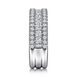 Sale Gabriel & Co. Lianne - Wide 14K White Gold Round and Princess Cut Diamond Anniversary Band - 1.99 ct