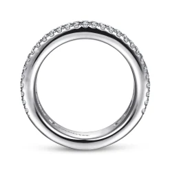 Sale Gabriel & Co. Lianne - Wide 14K White Gold Round and Princess Cut Diamond Anniversary Band - 1.99 ct