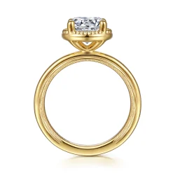 Hot Gabriel & Co. Libbie - 14K Yellow Gold Bezel Prong Round Diamond Engagement Ring