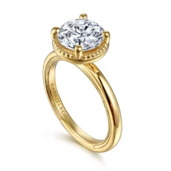 Hot Gabriel & Co. Libbie - 14K Yellow Gold Bezel Prong Round Diamond Engagement Ring