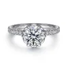 Discount Gabriel & Co. Lida - 14K White Gold Bezel Prong Round Diamond Engagement Ring