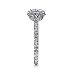 Discount Gabriel & Co. Lida - 14K White Gold Bezel Prong Round Diamond Engagement Ring