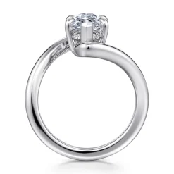 Outlet Gabriel & Co. Lidya - 14K White Gold Bypass Marquise Shape Diamond Engagement Ring