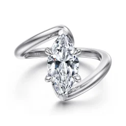 Outlet Gabriel & Co. Lidya - 14K White Gold Bypass Marquise Shape Diamond Engagement Ring