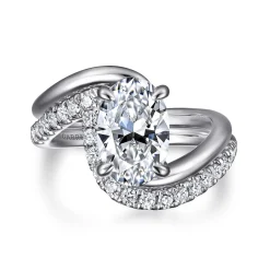Discount Gabriel & Co. Lidya - 14K White Gold Bypass Oval Diamond Engagement Ring