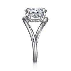 Discount Gabriel & Co. Lidya - 14K White Gold Bypass Oval Diamond Engagement Ring