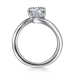 Discount Gabriel & Co. Lidya - 14K White Gold Bypass Oval Diamond Engagement Ring
