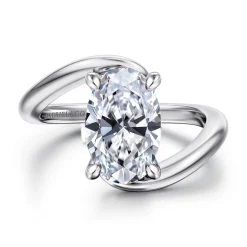 Online Gabriel & Co. Lidya - 14K White Gold Bypass Oval Diamond Engagement Ring