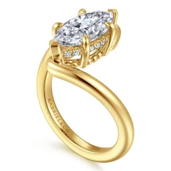 Sale Gabriel & Co. Lidya - 14K Yellow Gold Bypass Marquise Shape Diamond Engagement Ring