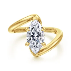 Sale Gabriel & Co. Lidya - 14K Yellow Gold Bypass Marquise Shape Diamond Engagement Ring