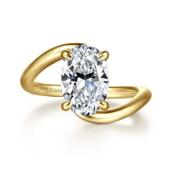 Gabriel & Co. Lidya - 14K Yellow Gold Bypass Oval Diamond Engagement Ring