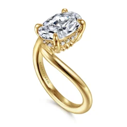 Gabriel & Co. Lidya - 14K Yellow Gold Bypass Oval Diamond Engagement Ring