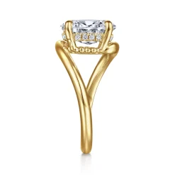 Gabriel & Co. Lidya - 14K Yellow Gold Bypass Oval Diamond Engagement Ring