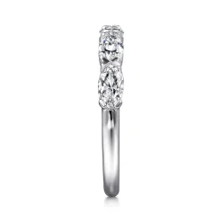 Hot Gabriel & Co. Liege - 14K White Gold Oval Diamond Anniversary Band - 1.5 ct