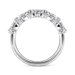 Hot Gabriel & Co. Liege - 14K White Gold Oval Diamond Anniversary Band - 1.5 ct