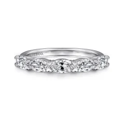 Hot Gabriel & Co. Liege - 14K White Gold Oval Diamond Anniversary Band - 1.5 ct