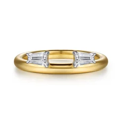 Outlet Gabriel & Co. Lifetime - 14K Yellow Gold Prong Setting Baguette Tapered Diamond Enhancer - 0.3 ct