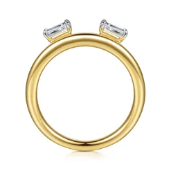 Outlet Gabriel & Co. Lifetime - 14K Yellow Gold Prong Setting Baguette Tapered Diamond Enhancer - 0.3 ct