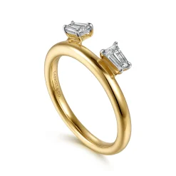 Outlet Gabriel & Co. Lifetime - 14K Yellow Gold Prong Setting Baguette Tapered Diamond Enhancer - 0.3 ct
