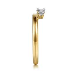 Outlet Gabriel & Co. Lifetime - 14K Yellow Gold Prong Setting Baguette Tapered Diamond Enhancer - 0.3 ct