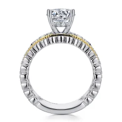 Sale Gabriel & Co. Lilith - 14K White-Yellow Gold Round Diamond Engagement Ring