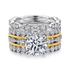 Sale Gabriel & Co. Lilith - 14K White-Yellow Gold Round Diamond Engagement Ring