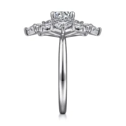 Best Gabriel & Co. Lincoln - 14K White Gold Fancy halo Round Diamond Engagement Ring