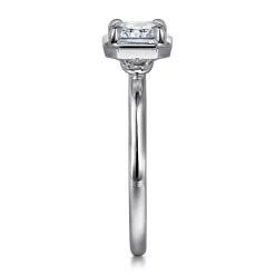 Outlet Gabriel & Co. Linen - 14K White Gold East West and Bezel Prong Radiant Cut Diamond Engagement Ring