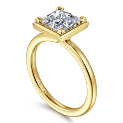 Online Gabriel & Co. Linen - 14K Yellow Gold Bezel Prong Princess Cut Diamond Engagement Ring