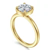 Clearance Gabriel & Co. Linen - 14K Yellow Gold Bezel Prong Round Diamond Engagement Ring