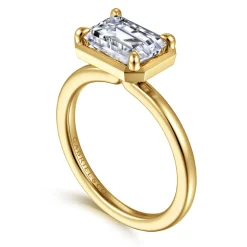Online Gabriel & Co. Linen - 14K Yellow Gold East West and Bezel Prong Emerald Cut Diamond Engagement Ring