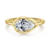 Outlet Gabriel & Co. Linen - 14K Yellow Gold East West and Bezel Prong Pear Shape Diamond Engagement Ring