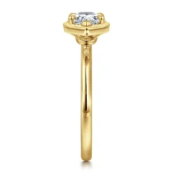 Outlet Gabriel & Co. Linen - 14K Yellow Gold East West and Bezel Prong Pear Shape Diamond Engagement Ring