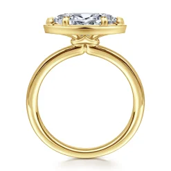 Gabriel & Co. Linen - 14K Yellow Gold East West and Bezel Prong Marquise Shape Diamond Engagement Ring