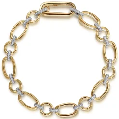 Discount Gabriel & Co. Link Chain Bracelet 14K White and Yellow Gold Diamond 0.4ct