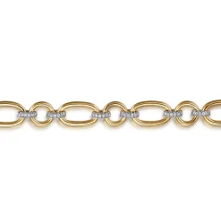 Discount Gabriel & Co. Link Chain Bracelet 14K White and Yellow Gold Diamond 0.4ct