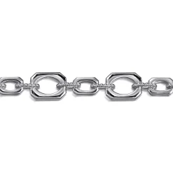 New Gabriel & Co. Link Chain Bracelet 925 Sterling Silver 7.5inch Bujukan