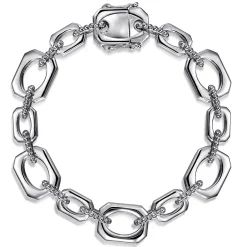 New Gabriel & Co. Link Chain Bracelet 925 Sterling Silver 7.5inch Bujukan