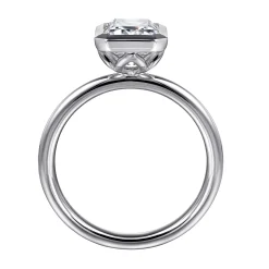 Best Gabriel & Co. Linny - 14K White Gold Emerald Cut Diamond Engagement Ring
