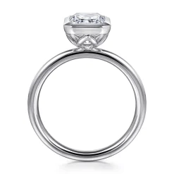 Best Gabriel & Co. Linny - 14K White Gold Radiant Cut Bezel Set Diamond Engagement Ring