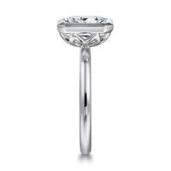 Best Gabriel & Co. Linny - 14K White Gold Radiant Cut Bezel Set Diamond Engagement Ring