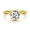 Hot Gabriel & Co. Linny - 14K Yellow Gold Cushion Cut Bezel Set Diamond Engagement Ring