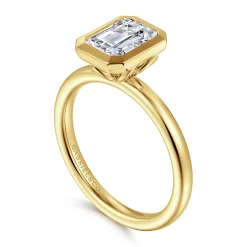Online Gabriel & Co. Linny - 14K Yellow Gold Emerald Cut Bezel Set Diamond Engagement Ring