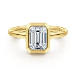 Online Gabriel & Co. Linny - 14K Yellow Gold Emerald Cut Bezel Set Diamond Engagement Ring
