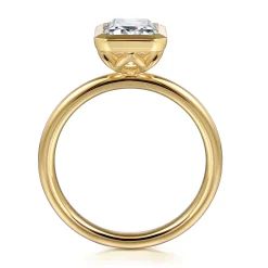Hot Gabriel & Co. Linny - 14K Yellow Gold Emerald Cut Bezel Set Diamond Engagement Ring