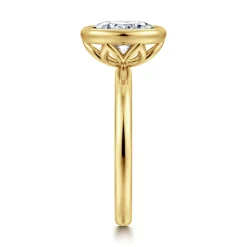 Best Gabriel & Co. Linny - 14K Yellow Gold Oval Bezel Set Diamond Engagement Ring