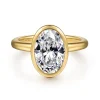Clearance Gabriel & Co. Linny - 14K Yellow Gold Oval Bezel Set Diamond Engagement Ring