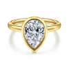 Hot Gabriel & Co. Linny - 14K Yellow Gold Pear Shape Bezel Set Diamond Engagement Ring